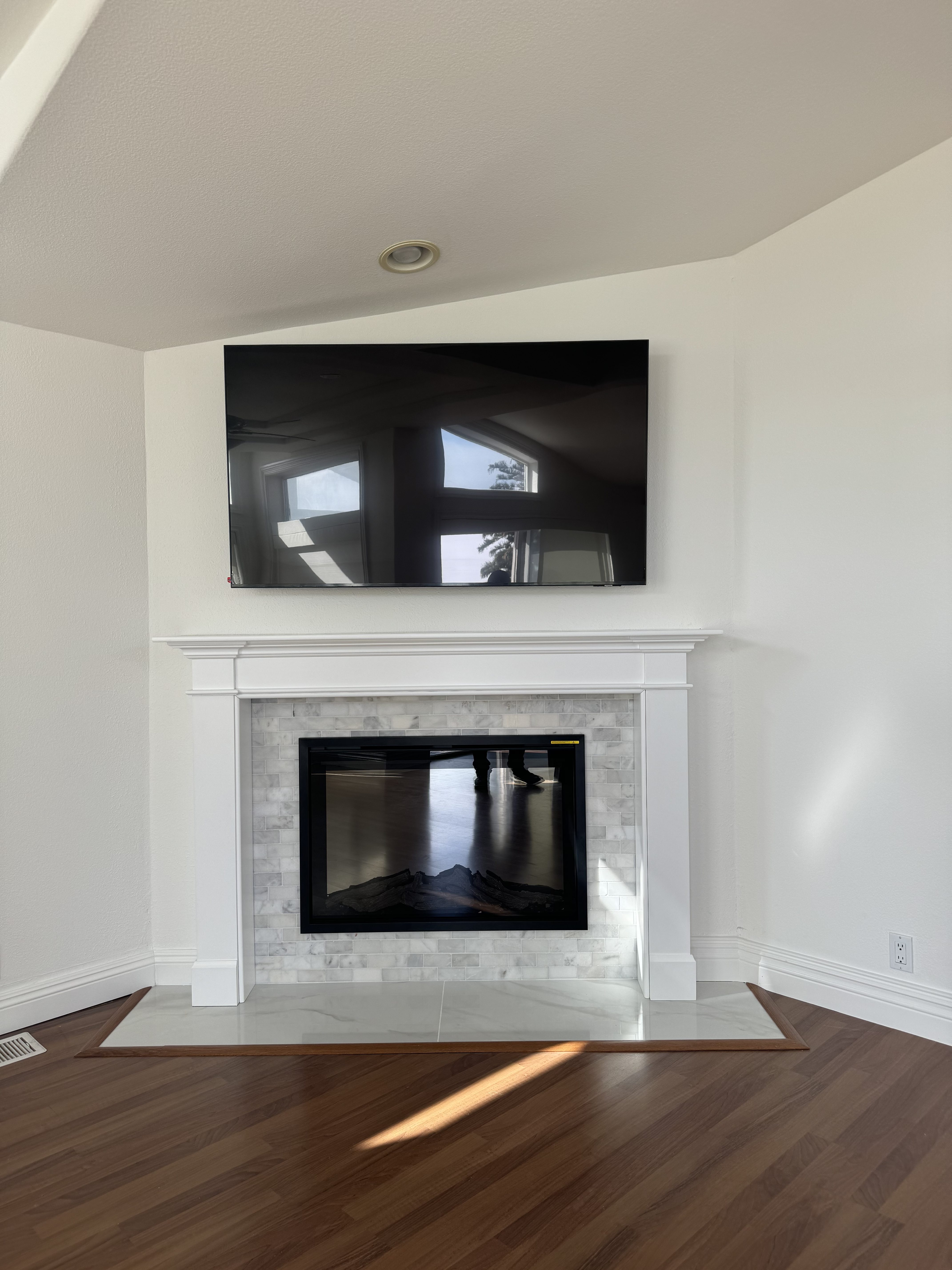 electric fireplace installation photo 1