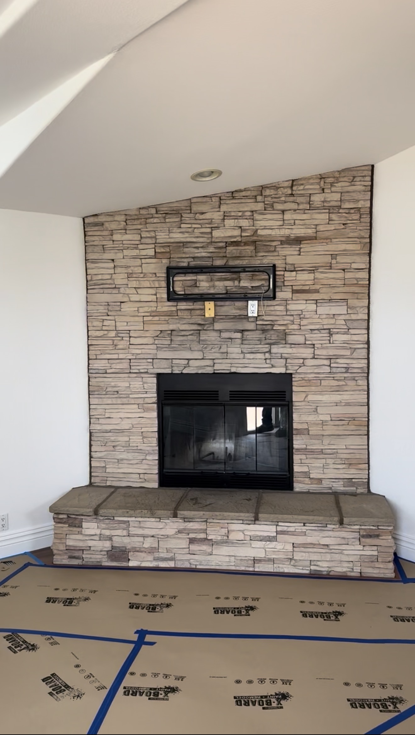 electric fireplace installation photo 3